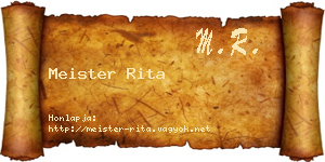 Meister Rita névjegykártya